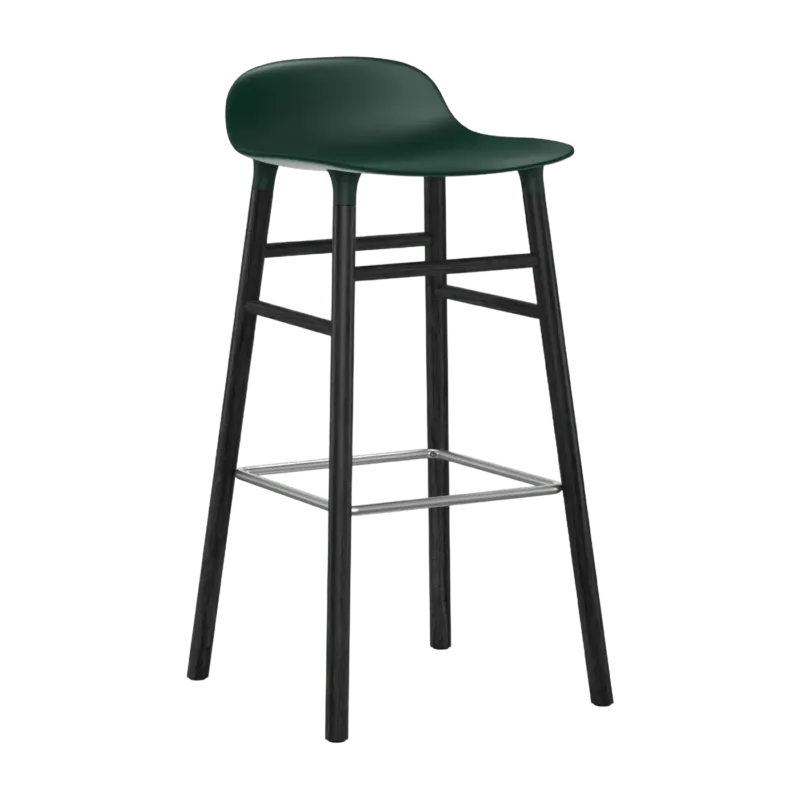 Tabouret de bar en bois noir et pp vert 75 cm Form - Normann Copenhagen - The Cool Republic