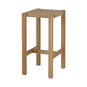 Tabouret de bar en chêne et coton 43x35x68cm Toli - Noo.ma - The Cool Republic