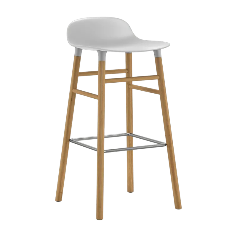 Tabouret de bar en chêne naturel et pp blanc 75 cm Form - Normann Copenhagen - The Cool Republic