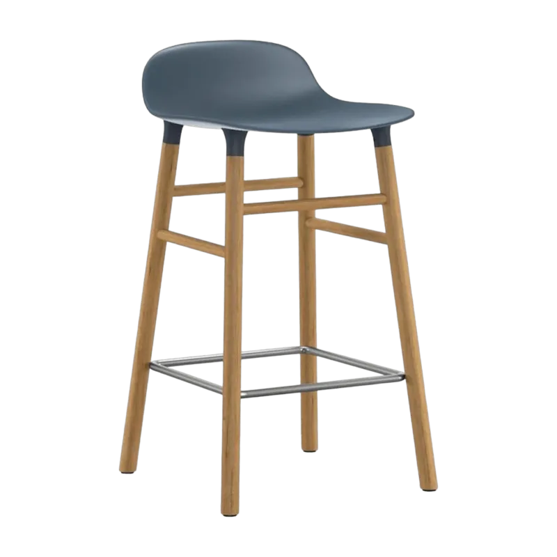 Tabouret de bar en chêne naturel et pp bleu 65 cm Form - Normann Copenhagen - The Cool Republic
