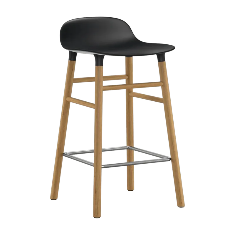 Tabouret de bar en chêne naturel et pp noir 65 cm Form - Normann Copenhagen - The Cool Republic