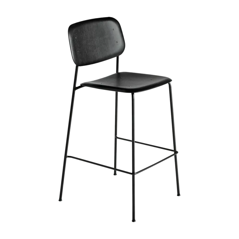 Tabouret de bar en chêne noir et acier High Soft Edge 95 - HAY - The Cool Republic