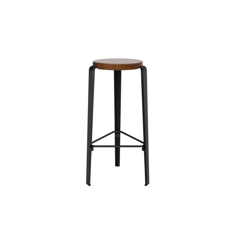Tabouret de bar en chêne teinté et acier noir graphite 76cm MI LOU - TIPTOE - The Cool Republic