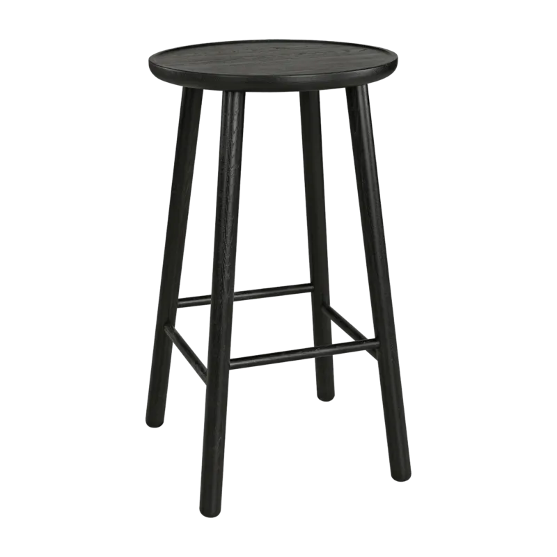 Tabouret de bar en frêne noir 63 cm ZigZag - Hans K - The Cool Republic