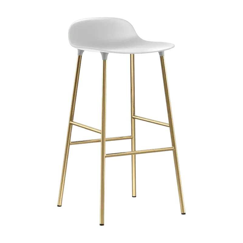 Tabouret de bar en laiton et pp blanc 75 cm Form - Normann Copenhagen - The Cool Republic