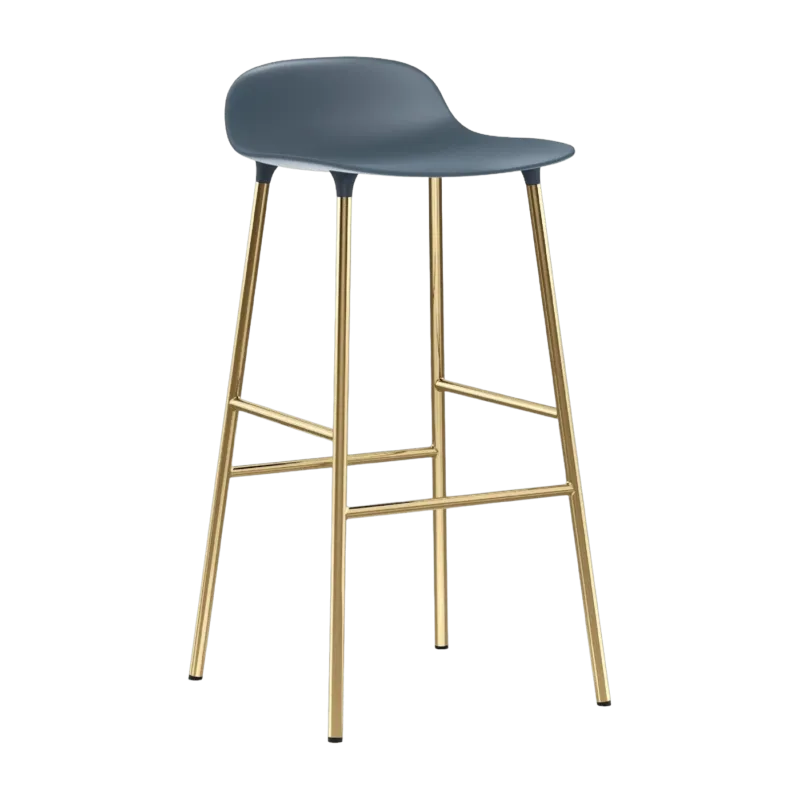Tabouret de bar en laiton et pp bleu 75 cm Form - Normann Copenhagen - The Cool Republic