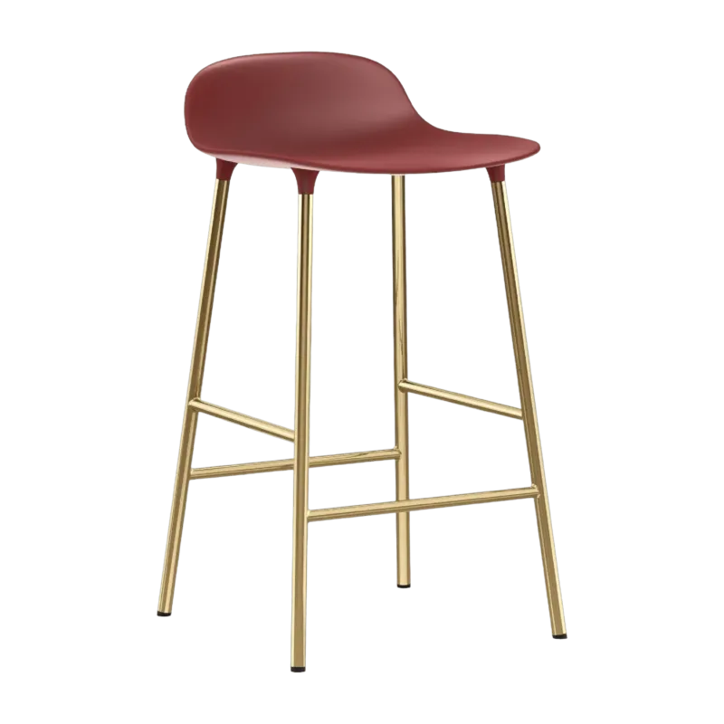 Tabouret de bar en laiton et pp rouge 65 cm Form - Normann Copenhagen - The Cool Republic