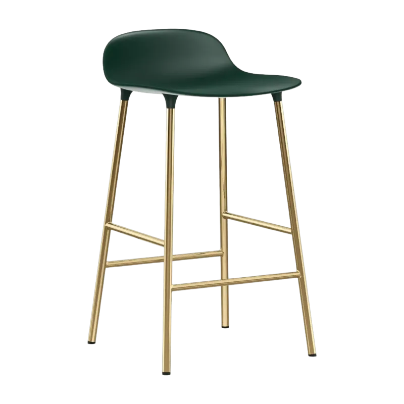 Tabouret de bar en laiton et pp vert 65 cm Form - Normann Copenhagen - The Cool Republic
