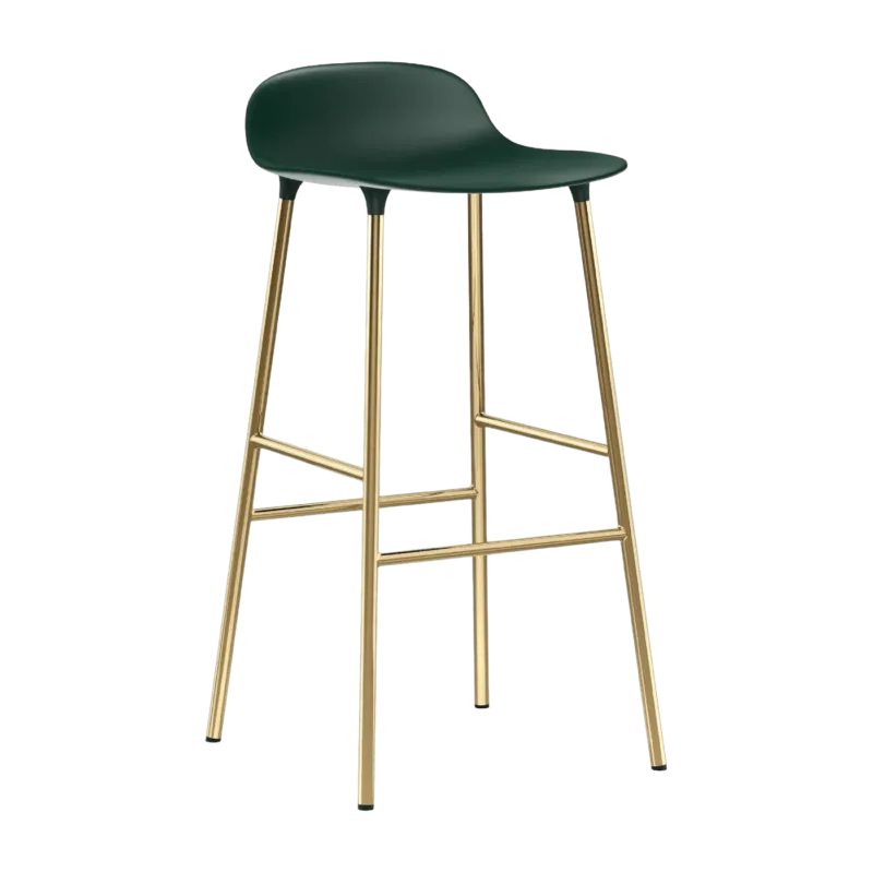 Tabouret de bar en laiton et pp vert 75 cm Form - Normann Copenhagen - The Cool Republic