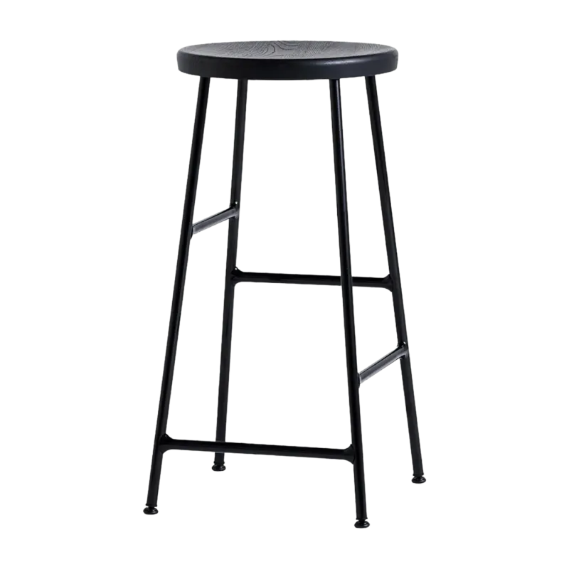Tabouret de bar en métal et bois noir 65 cm Cornet - HAY - The Cool Republic
