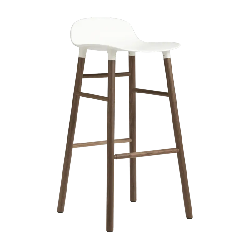 Tabouret de bar en noyer naturel et pp blanc 65 cm Form - Normann Copenhagen - The Cool Republic