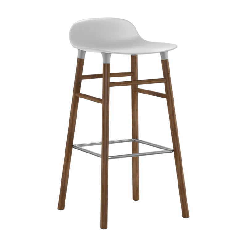 Tabouret de bar en noyer naturel et pp blanc 75 cm Form - Normann Copenhagen - The Cool Republic