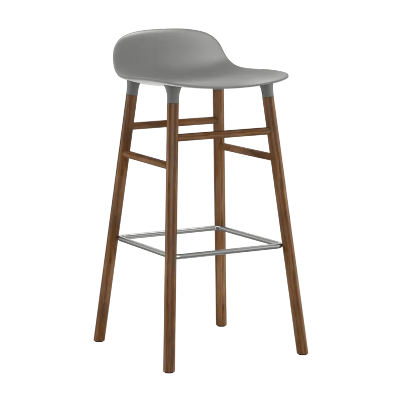 Tabouret de bar en noyer naturel et pp gris 75 cm Form - Normann Copenhagen - The Cool Republic