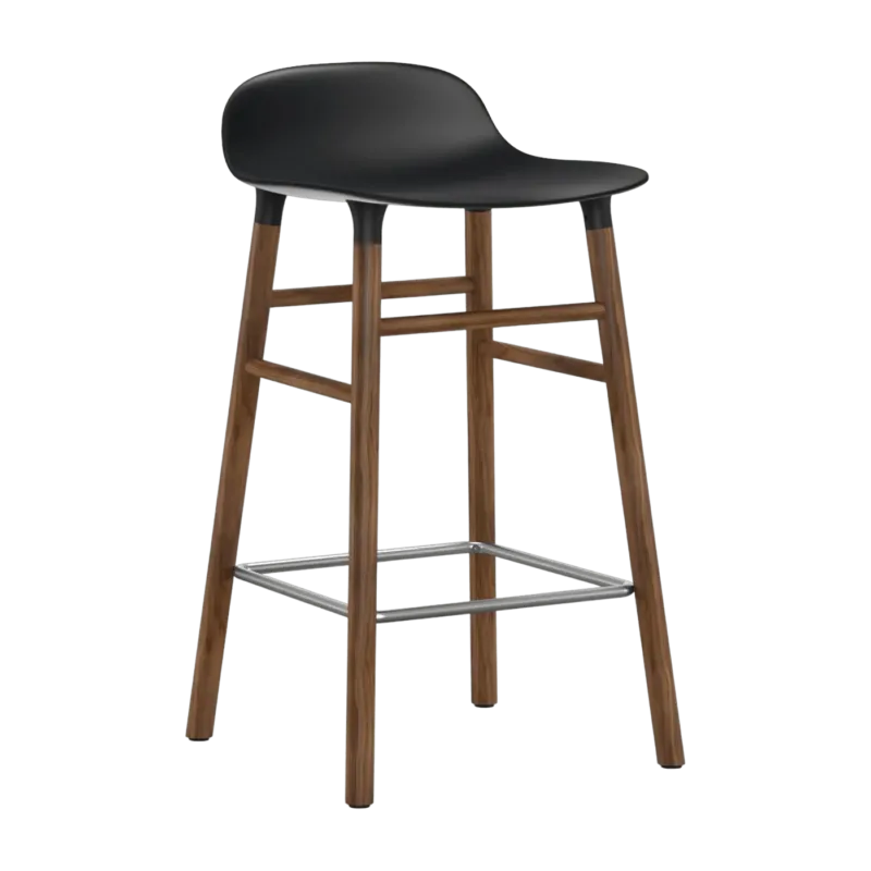 Tabouret de bar en noyer naturel et pp noir 65 cm Form - Normann Copenhagen - The Cool Republic