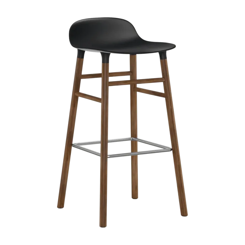 Tabouret de bar en noyer naturel et pp noir 75 cm Form - Normann Copenhagen - The Cool Republic