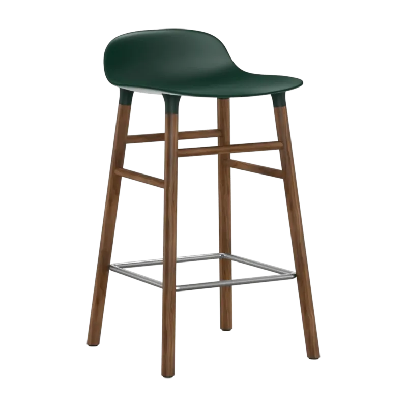 Tabouret de bar en noyer naturel et pp vert 65 cm Form - Normann Copenhagen - The Cool Republic