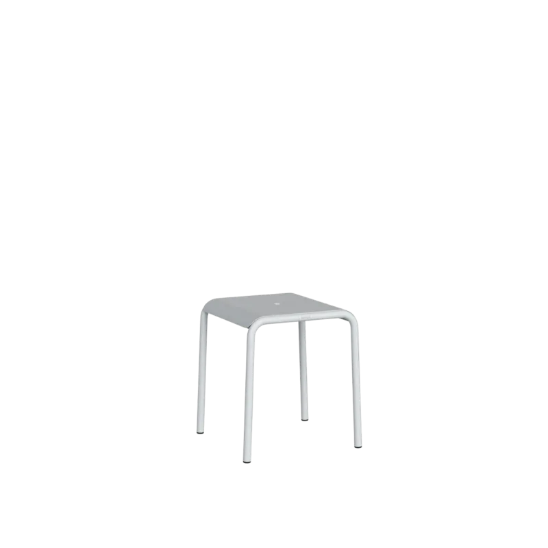 Tabouret de jardin en acier thermolaqué inoxydable gris craie 42x40x45cm Panorama - TIPTOE - The Cool Republic