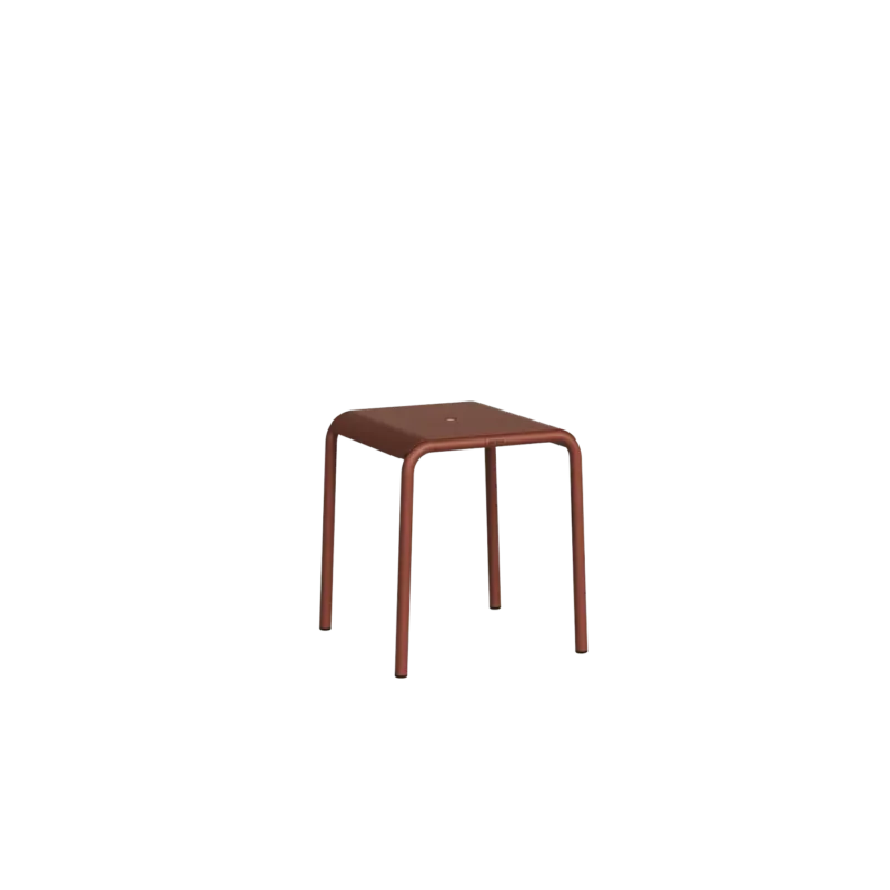 Tabouret de jardin en acier thermolaqué inoxydable rouge brique 42x40x45cm Panorama - TIPTOE - The Cool Republic