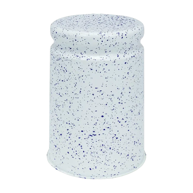 Tabouret en acier blanc tacheté de bleu foncé Last Stool - Hem - The Cool Republic