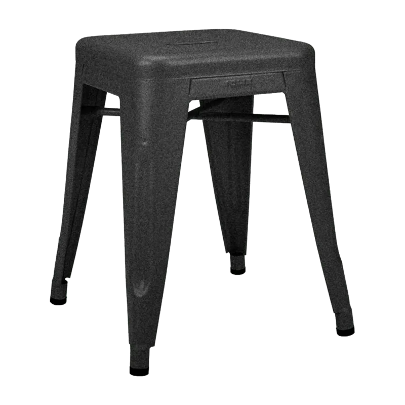 Tabouret en acier H45 Graphite mat fine texture - Tolix - The Cool Republic