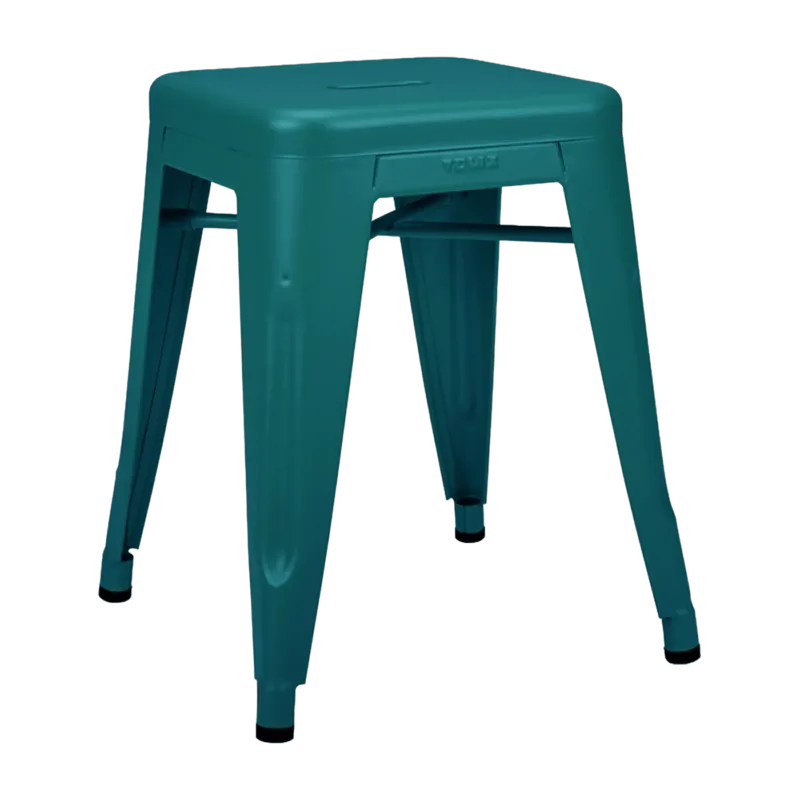 Tabouret en acier H45 Vert canard mat fine texture - Tolix - The Cool Republic