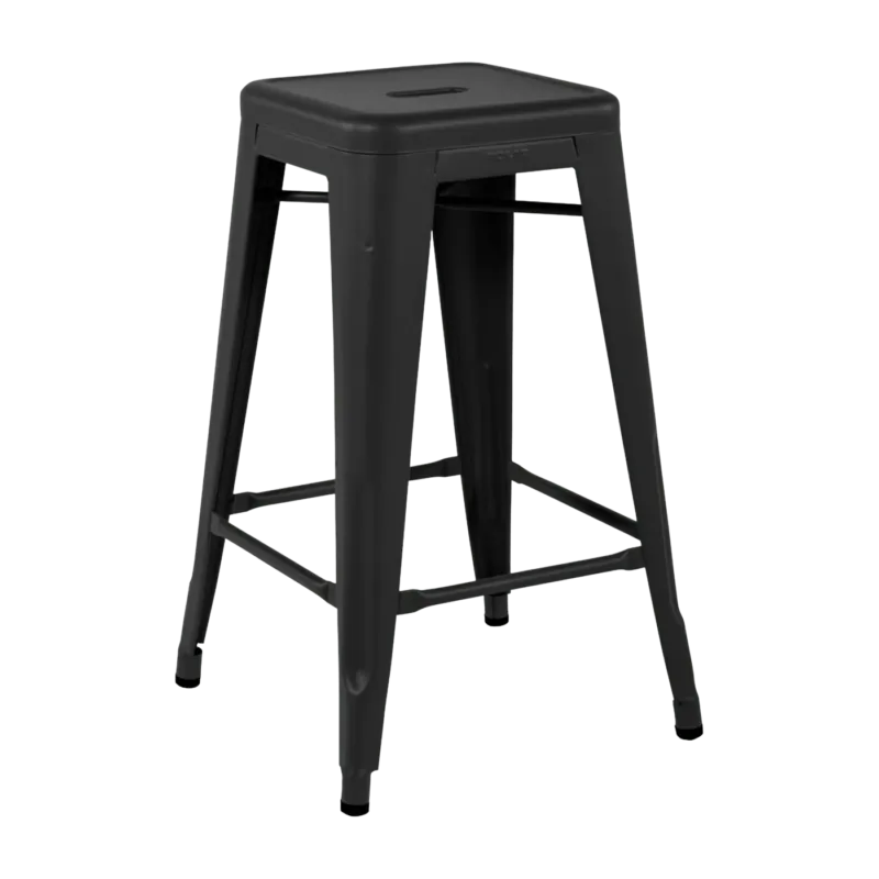 Tabouret en acier H65 Noir mat - Tolix - The Cool Republic