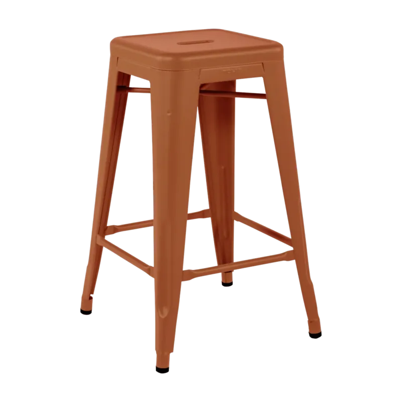 Tabouret en acier H65 Terracotta mat fine texture - Tolix - The Cool Republic