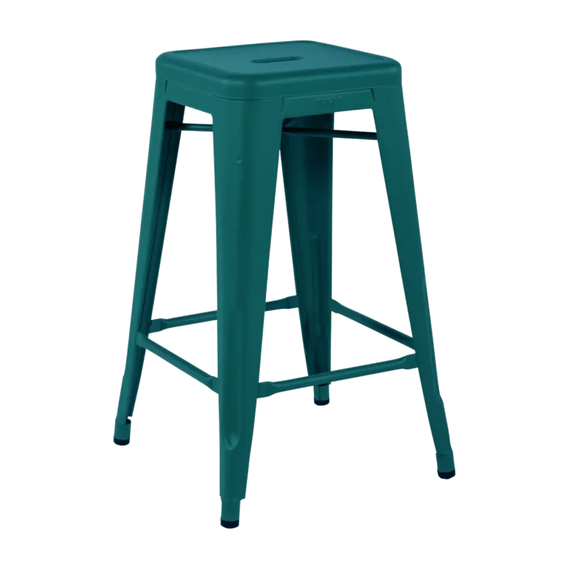 Tabouret en acier H65 Vert canard mat fine texture - Tolix - The Cool Republic