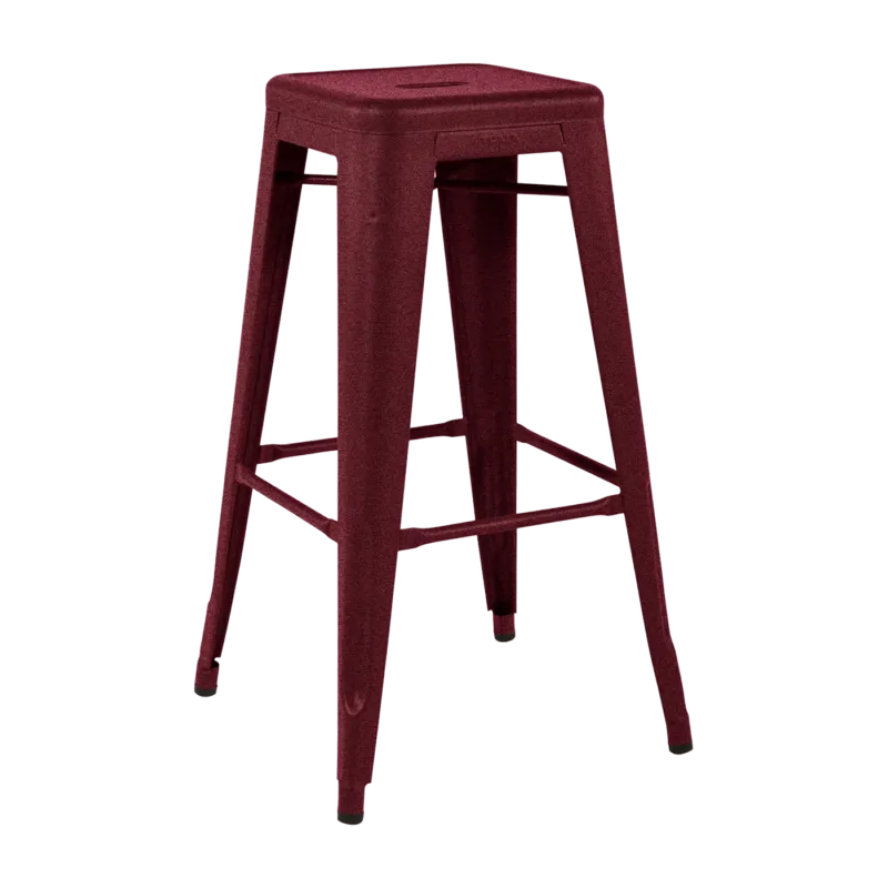 Tabouret en acier H75 Bourgogne mat fine texture - Tolix - The Cool Republic