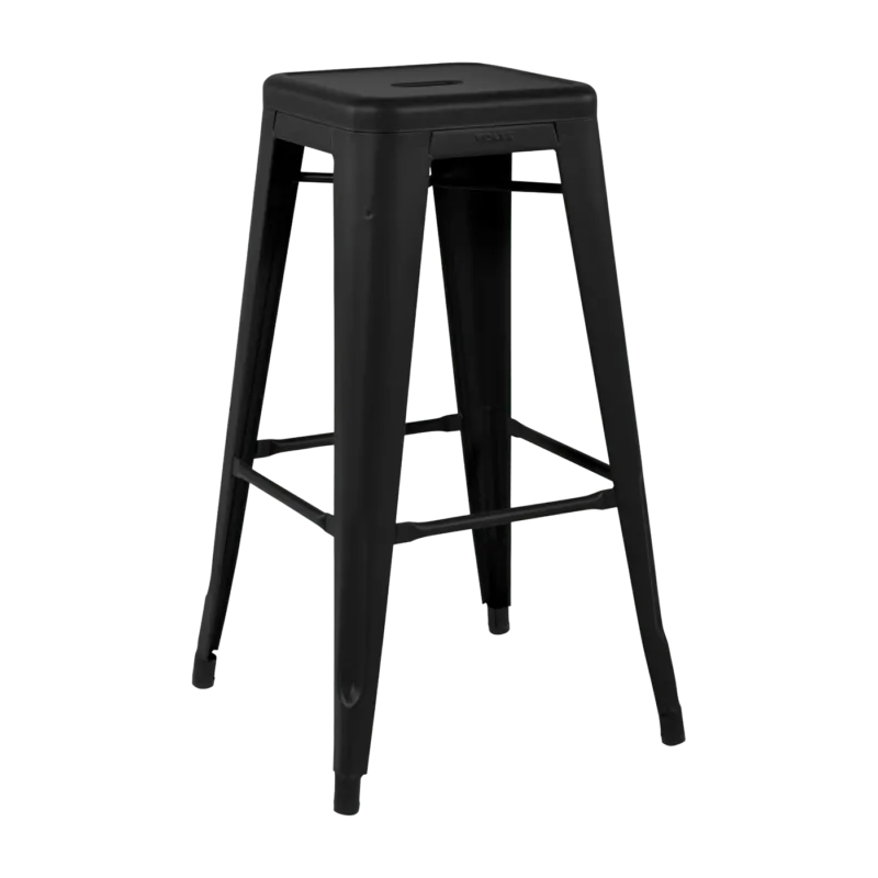 Tabouret en acier H75 Noir mat - Tolix - The Cool Republic
