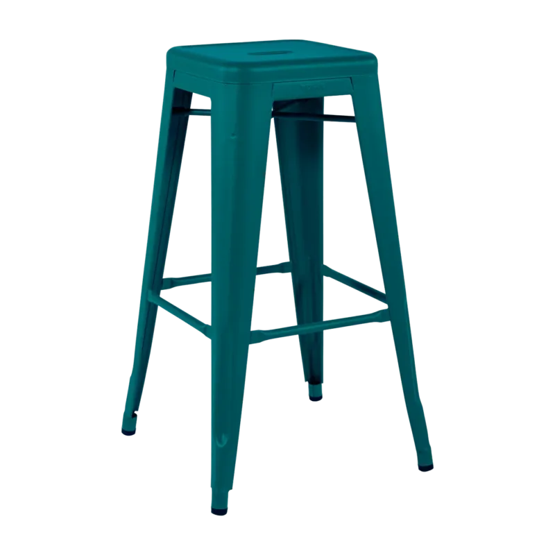 Tabouret en acier H75 Vert canard mat fine texture - Tolix - The Cool Republic