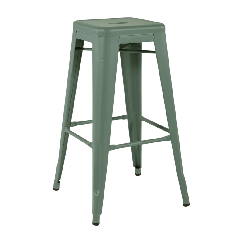 Tabouret en acier H75 Vert lichen mat fine texture - Tolix - The Cool Republic