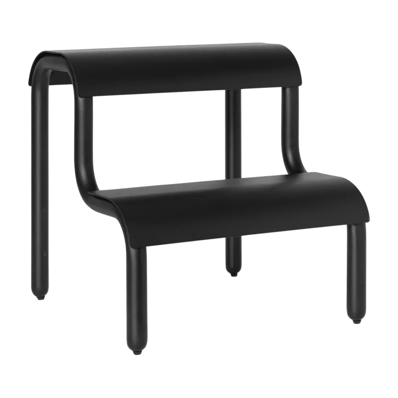 Tabouret en fer noir 34 x 36,2 x 35,7 cm Up Step - Ferm Living - The Cool Republic