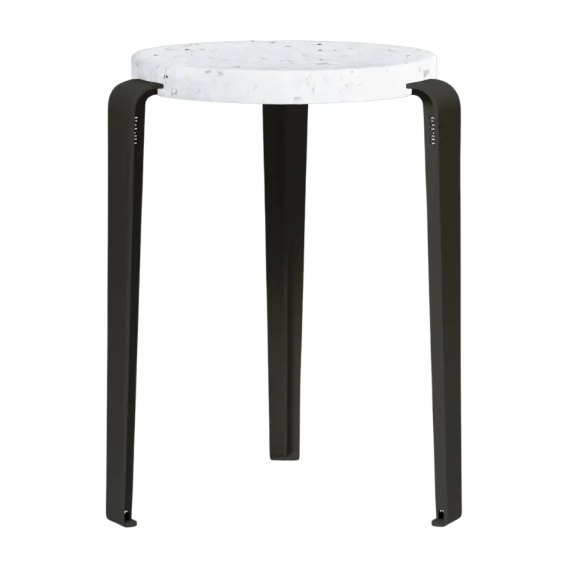 Tabouret en plastique recyclé noir graphite LOU - TIPTOE - The Cool Republic