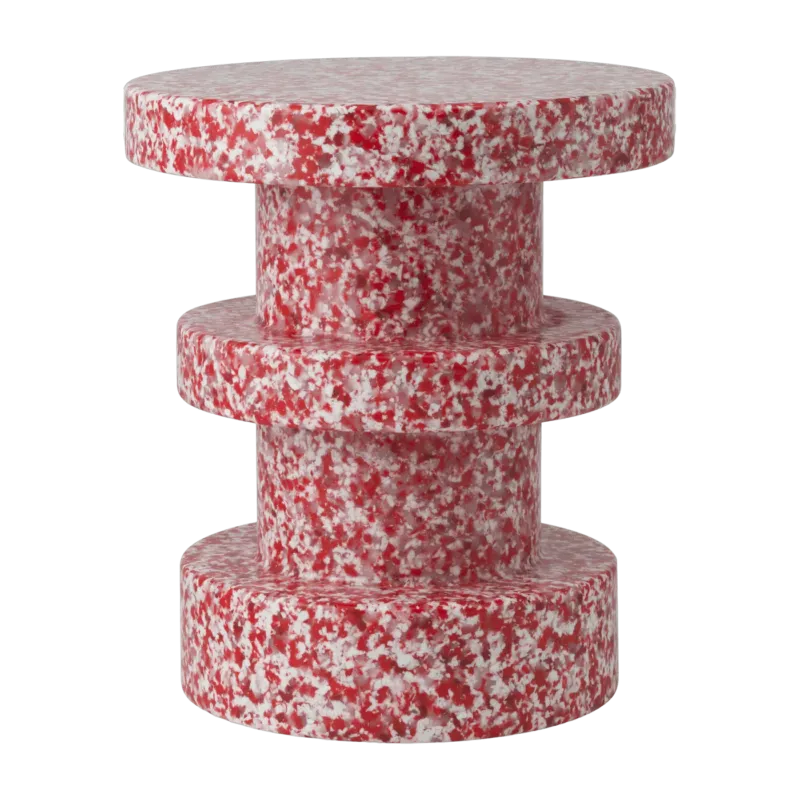 Tabouret en polyéthylène recyclé rouge Stack Bit Stool - Normann Copenhagen - The Cool Republic