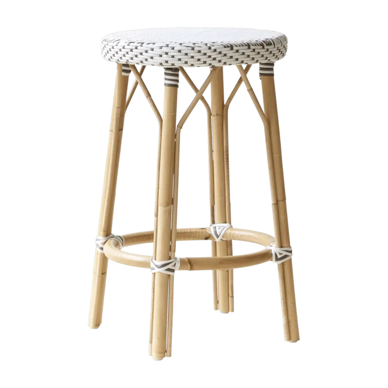 Tabouret en rotin blanc 68 cm Simone - Sika Design - The Cool Republic