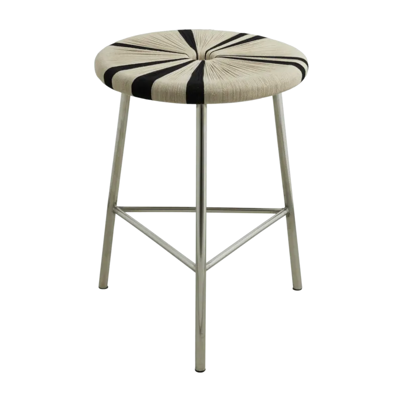 Tabouret en tissage du jute fer et acier 53cm Morice - Nordal - The Cool Republic