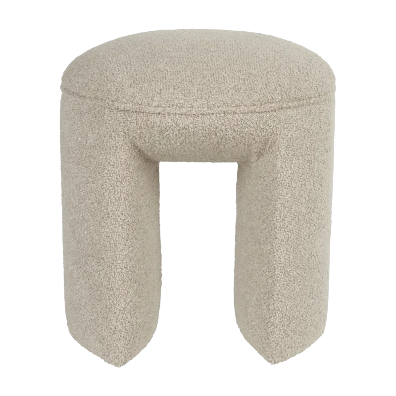 Tabouret en tissu beige 42x46cm Elio - The Cool Republic - The Cool Republic