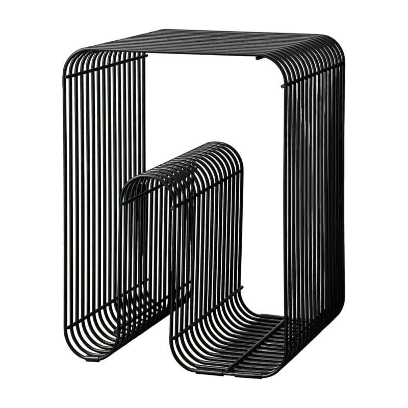 Tabouret et rangement magazine noir 32,4x43cm Curva - AYTM - The Cool Republic