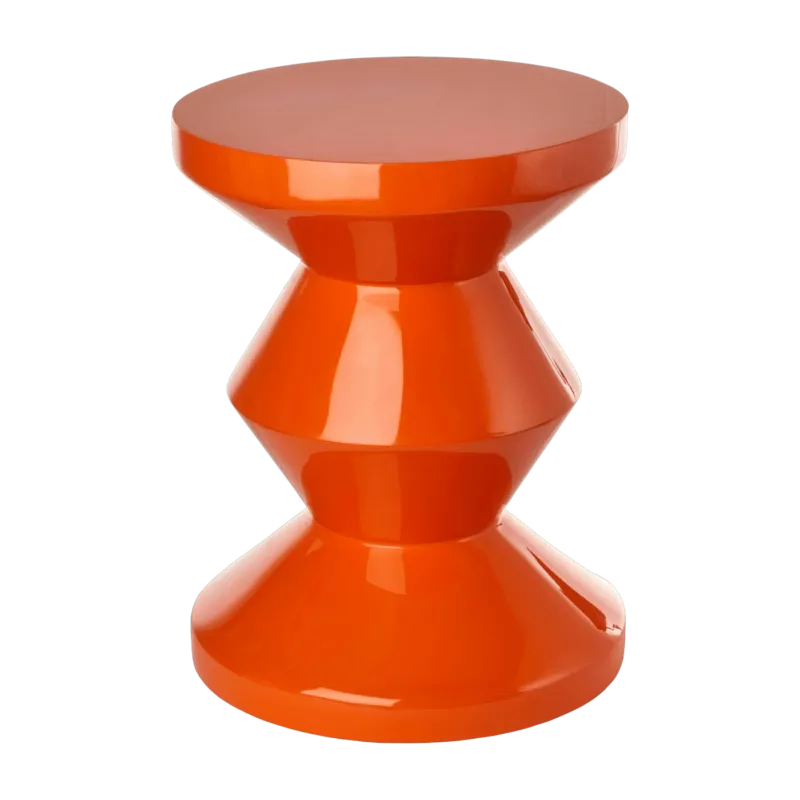 Tabouret orange laqué Zig Zag - Pols Potten - The Cool Republic
