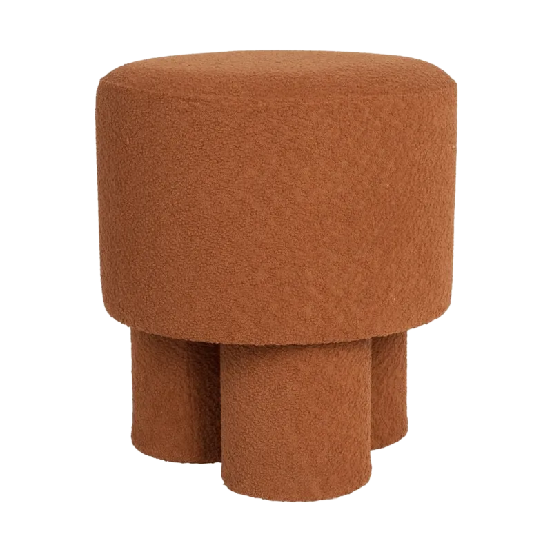 Tabouret rond en tissu terracotta 40x44cm Lumo - The Cool Republic - The Cool Republic