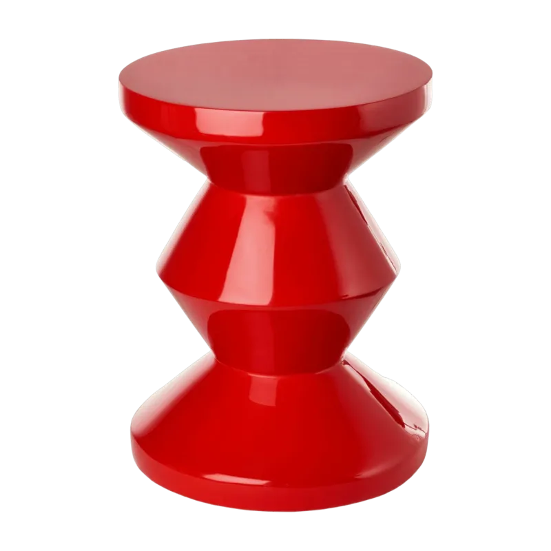 Tabouret rouge laqué Zig Zag - Pols Potten - The Cool Republic