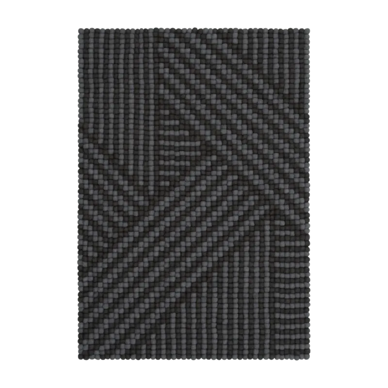 Tapis à boules de feutre anthracite et gris foncé 90x130 cm Weave - myfelt - The Cool Republic