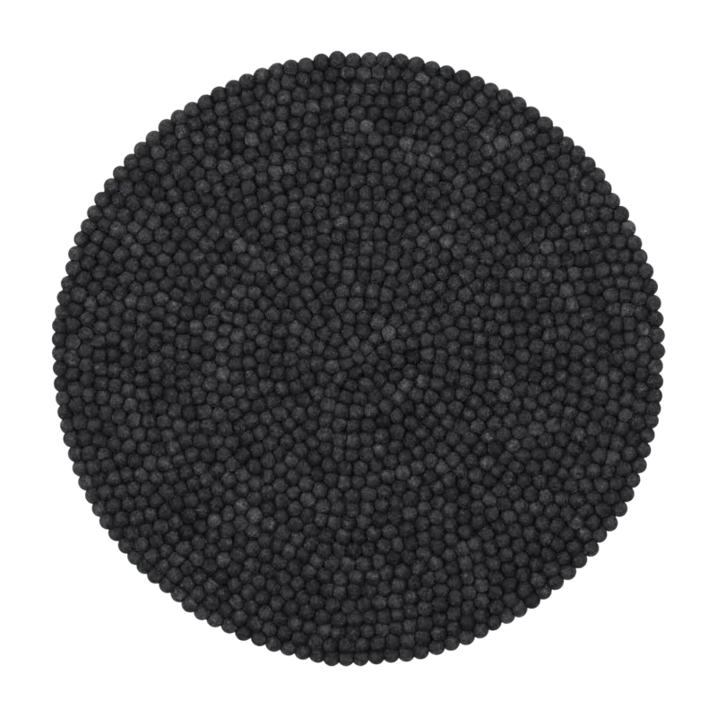 Tapis à boules de feutre anthracite marbré 50 cm Hugo - myfelt - The Cool Republic
