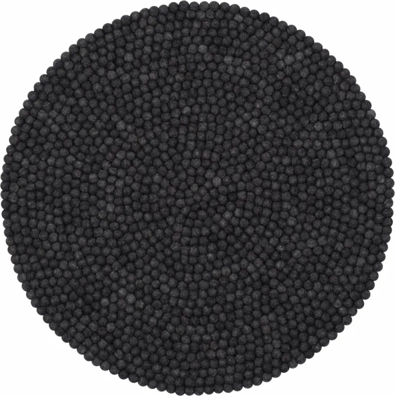 Tapis à boules de feutre anthracite marbré 70 cm Hugo - myfelt - The Cool Republic