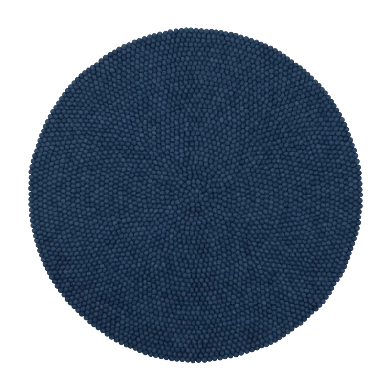 Tapis à boules de feutre bleu foncé 120 cm Alva - myfelt - The Cool Republic
