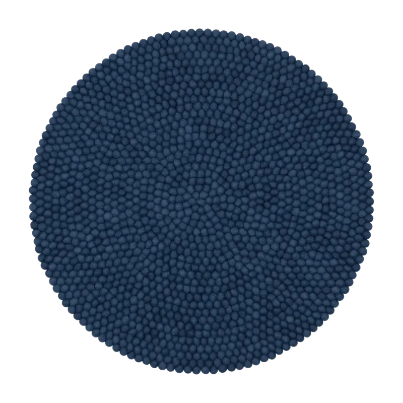 Tapis à boules de feutre bleu foncé 50 cm Alva - myfelt - The Cool Republic