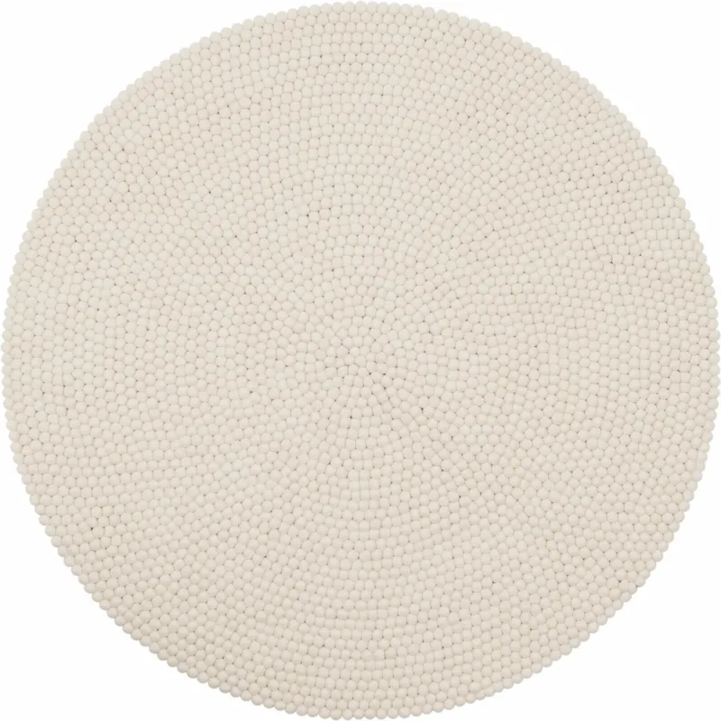 Tapis à boules de feutre écru 140 cm Linéa - myfelt - The Cool Republic