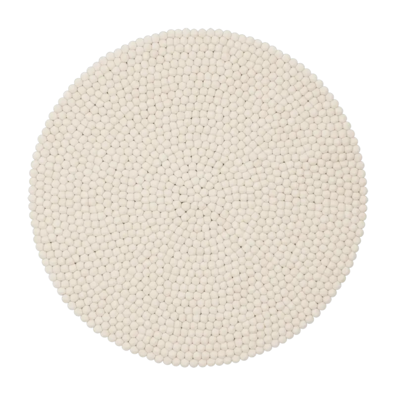 Tapis à boules de feutre écru 70 cm Linéa - myfelt - The Cool Republic