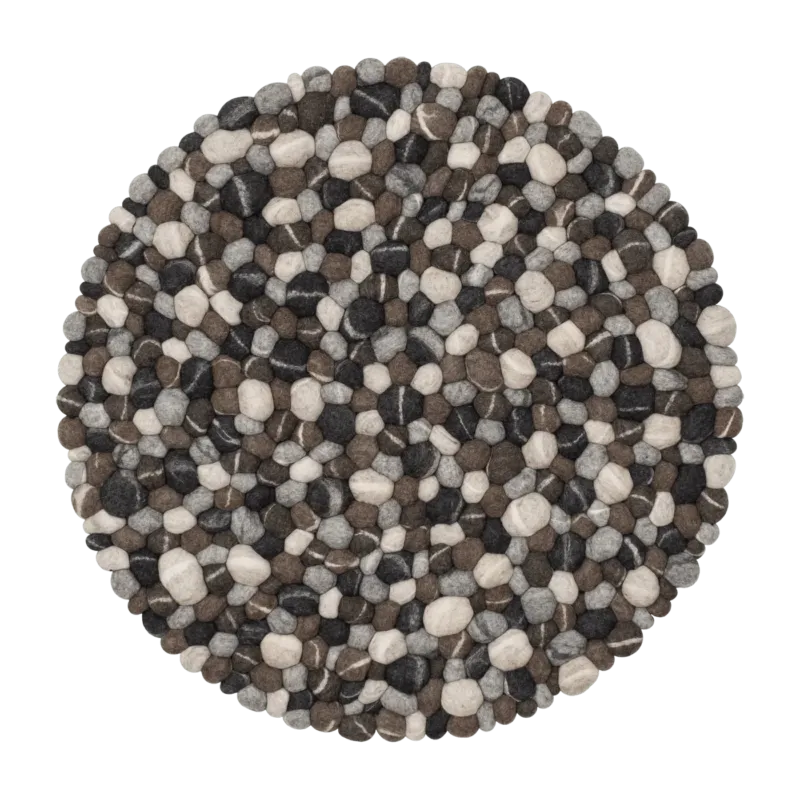 Tapis à boules de feutre effet pierre 50 cm Hardy - myfelt - The Cool Republic